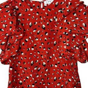 THML Puffy Sleeve Red Dot Print Blouse Top  Size XS